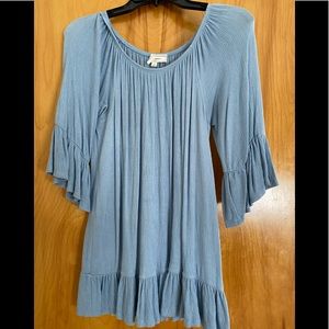 Flirty Flowy Baby Blue Top
